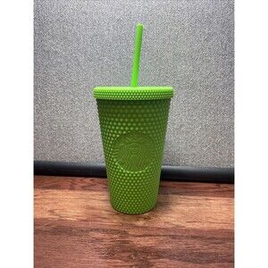 Starbucks Tumbler Fall 2021 Neon Green 16oz Grande Studded Cold Cup